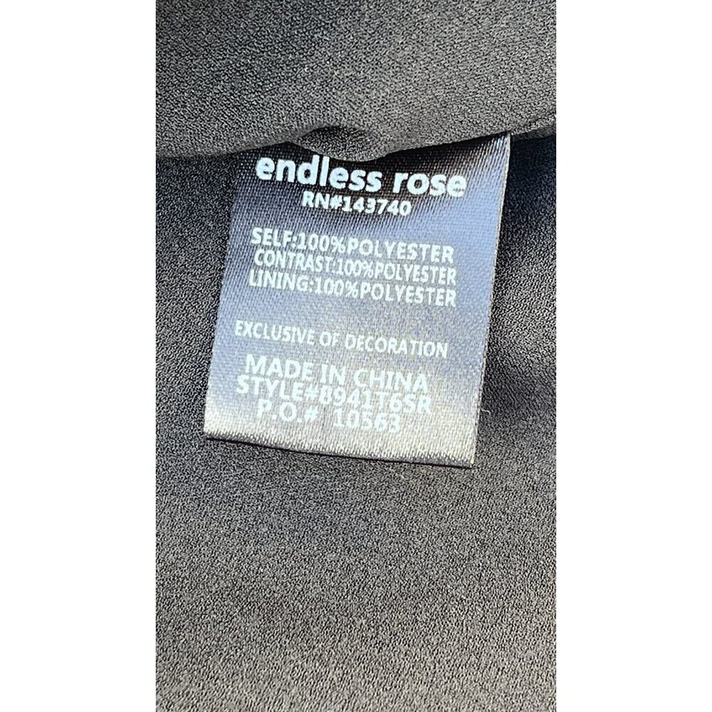 Endless Rose Womens Black One Shoulder Satin Ruffle Top Size L - Picture 7 of 9